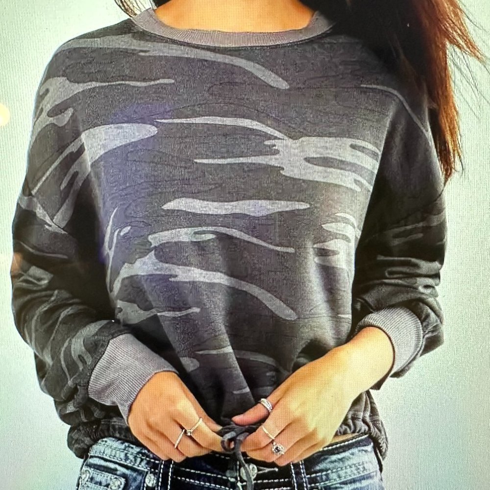 White Crow Printed Fleece Top